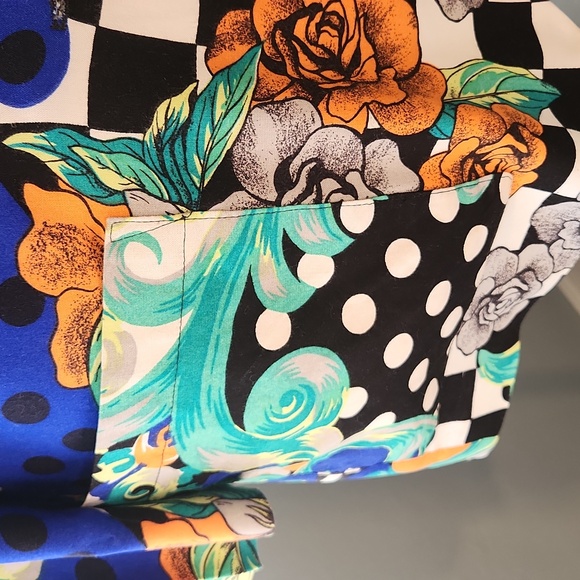 Vintage 1980s Long Blazer Polka Dots Mixed Pattern Retro Small - Picture 3 of 11